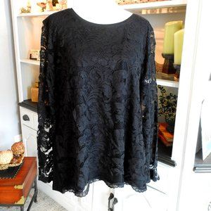Chicos size 2 black lace top